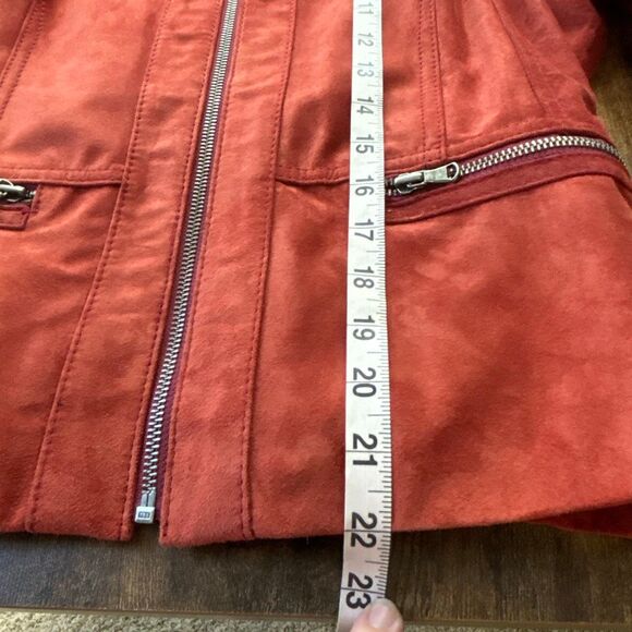 NWT Black Rivet Wilsons Leather suede jacket soft Rust Red/Brown Sz L - Picture 9 of 9
